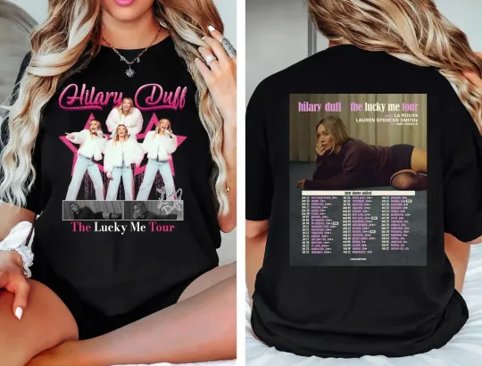 Discover Hilary Duff Vintage The Lucky Me Tour 2026 Inspired T-shirt