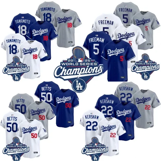 Discover 2025 Men's Dodgers World Series Champions Jersey