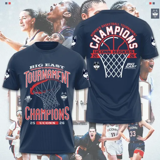Discover Huskies Women’s Basketball 2026 Big East Champions 3D Apparel