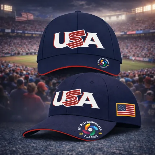 Discover NEW! 2026 USA Team W Baseball Classic AOP Cap - Print Hat, One Size