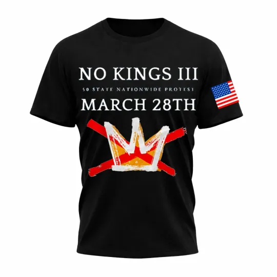 Discover No Kings III 50 State Nationwide Protest March 28th - All Over Print TShirt