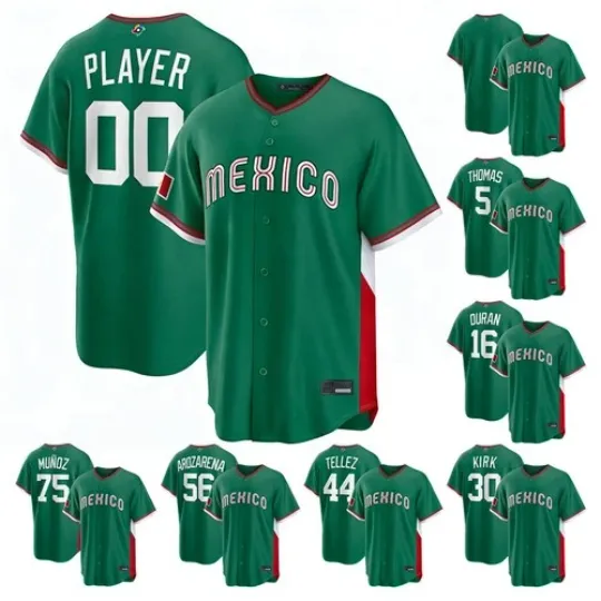 Discover NWT Men's Mexico Baseball Green 2026 World Baseball Classic Jersey