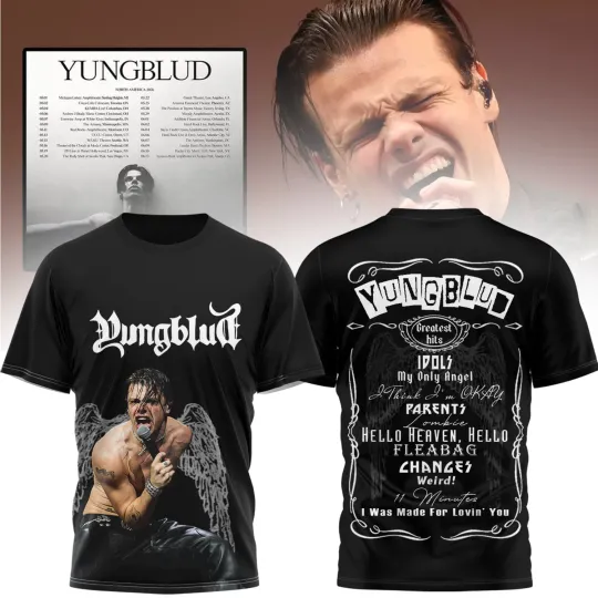 Yungblud Tour 2026, Yungblud Greatest Hits All Over Print Shirt