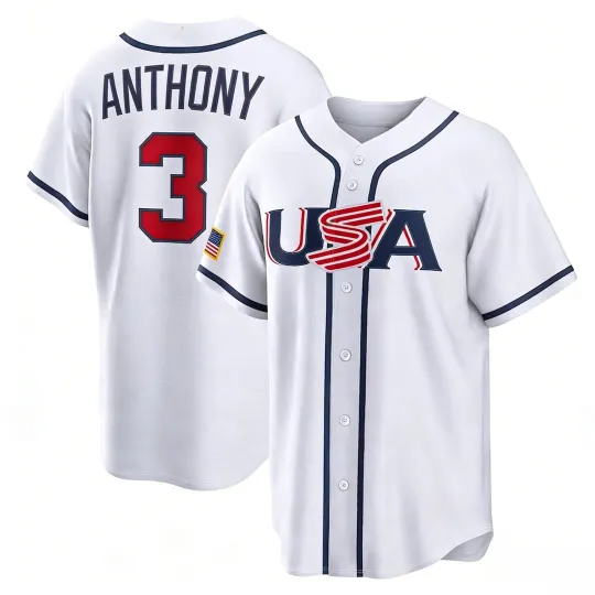 Discover NWT Men's USA Roman Anthony White 2026 World Baseball Classic Stitched Jersey