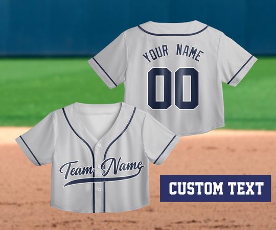 Discover Personalized Color Kids Adult Baseball Team Jersey, Custom Crop Top Baseball Jersey, Game Day Matching Outfit For Girls Women Baseball Fans