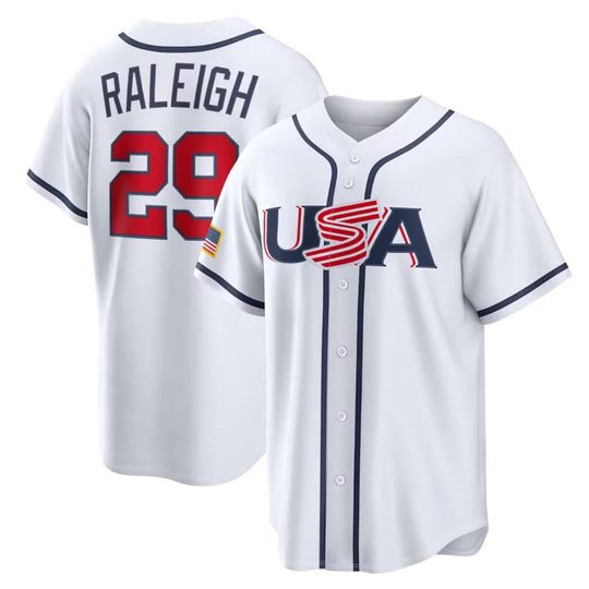 Discover USA Baseball Jersey#29 Cal Raleigh,Men's/Youth White 2026 World Baseball Classic