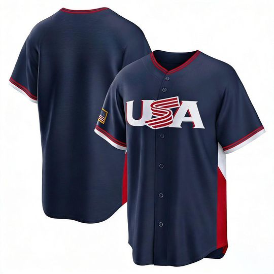 Discover Customizable baseball jersey of the  USA,Men's/Youth Navy 2026 World Baseball Classic