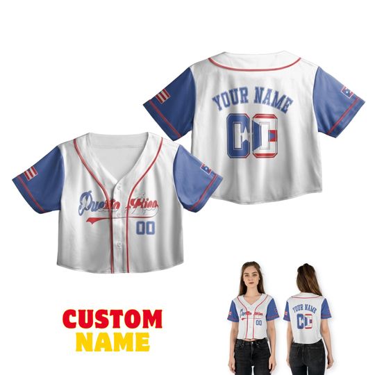 Discover Custom Puerto Rican Baseball Crop Jersey