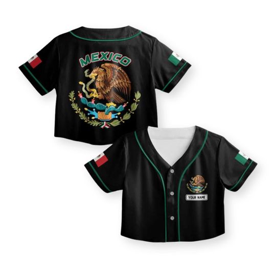 Discover Mexico Eagle Crop Top Baseball Jersey  Custom Name