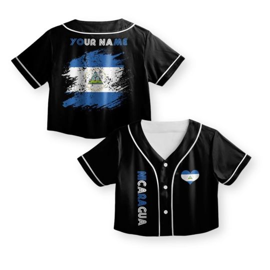 Discover Nicaragua Crop Top Baseball Jersey  Custom Name