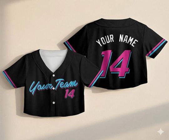 Discover Personalize Baseball Team Women's Crop Top Jersey, Custom Team Name Number Women Crop Tee, Streetwear Sports Crop Top Gift for her