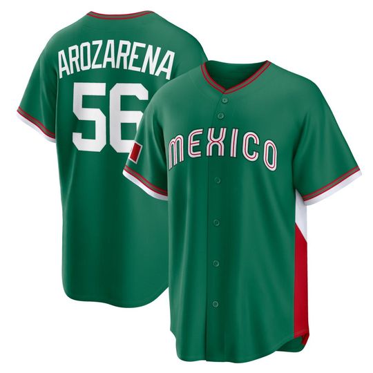 Discover Mexico Baseball Jersey#56 Randy Arozarena,Men's/Youth Green 2026 World Baseball Classic