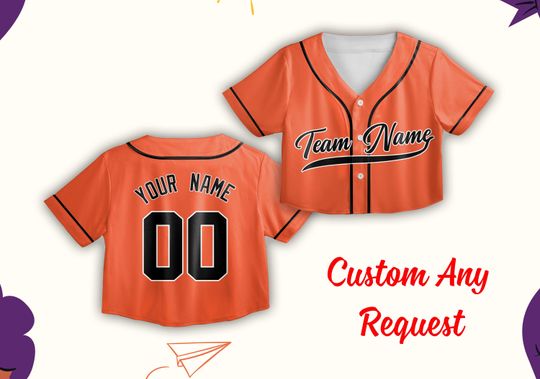 Discover Custom Color Kids Adult Baseball Team Jersey, Personalized Crop Top Jersey Baseball Shirt, Game Day Matching Outfit For Baseball Girls Women
