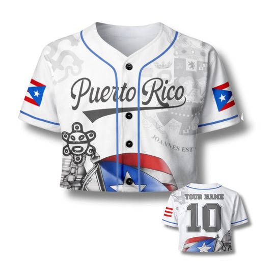 Discover Puerto Rico Baseball Crop Top Jersey Custom Name
