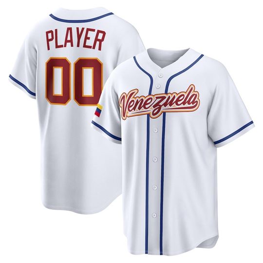 Discover Venezuela  Baseball Jersey# 00 Pick-A-Player,Men's/Youth White 2026 World Baseball Classic