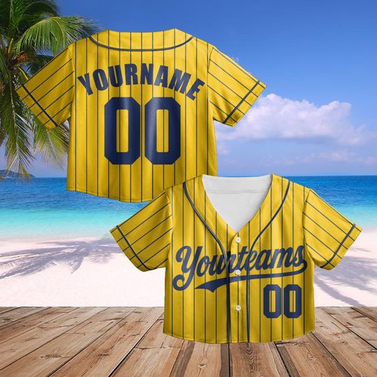 Discover Custom Pinstripe Crop Baseball Jersey with Personalized Team Name and Number,Custom Baseball Team Jersey,Baseball Couple Jersey, Funny Tee
