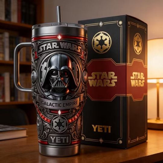 Discover Star Wars Galactic Empire Stainless Tumbler with Handle, Darth Vader Insulated Cup, Star Wars Fan Gift