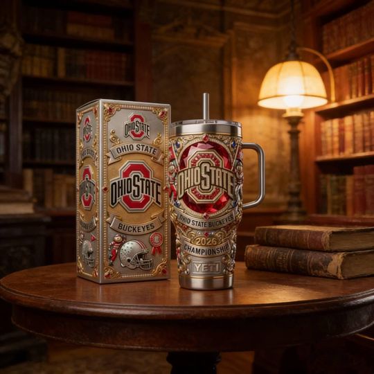 Discover Ohio State Buckeyes Championship Stainless Steel Tumbler with Handle  OSU fan gift, college football travel cup for game days and daily use