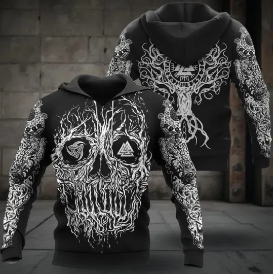 Discover Viking Skull Yggdrasil Tree of Life Norse Mythology 3D All Over Print Zip