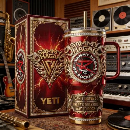 Discover Sammy Hagar Red Rocker Stainless Steel Tumbler with Handle, Classic Rock Travel Cup, Ideal Gift for Sammy Hagar Fans