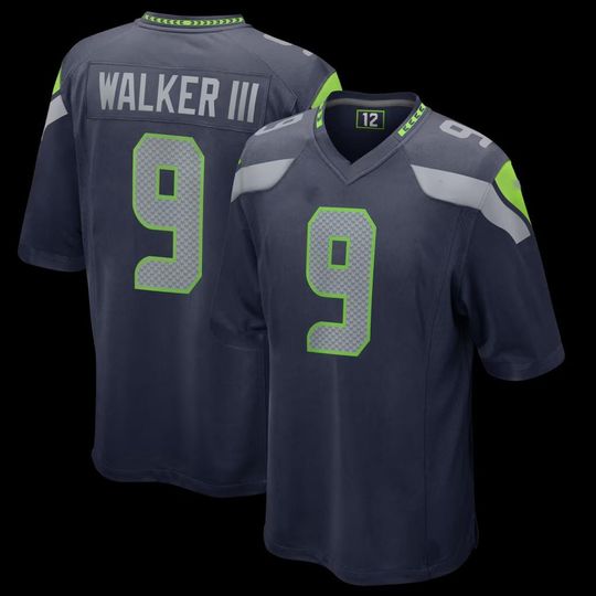 Discover Men's Seattle city Kenneth Walker III  College Navy Game Jersey