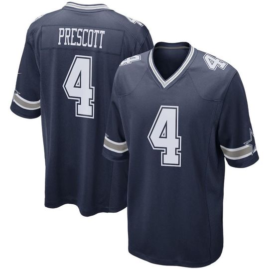 Men's Dallas city Dak Prescott  Navy Game Team Jersey