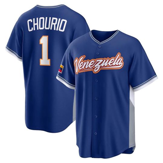 Discover Venezuela Jackson Chourio Stitched Baseball Jersey, Navy World Baseball Classic Shirt