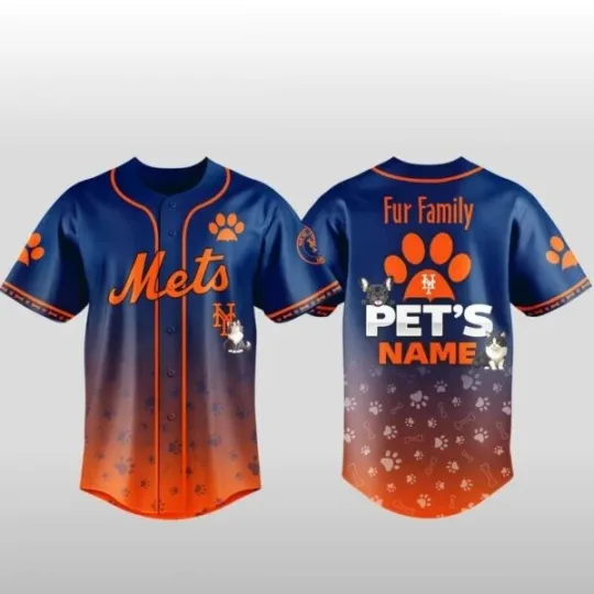 Discover 2026  Mets x Fur Family Pet Game Night Baseball Jersey