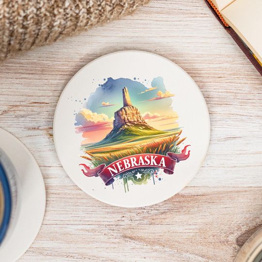 Nebraska State Coasters, Nebraska Decor, Nebraska Keepsake Housewarming Gift