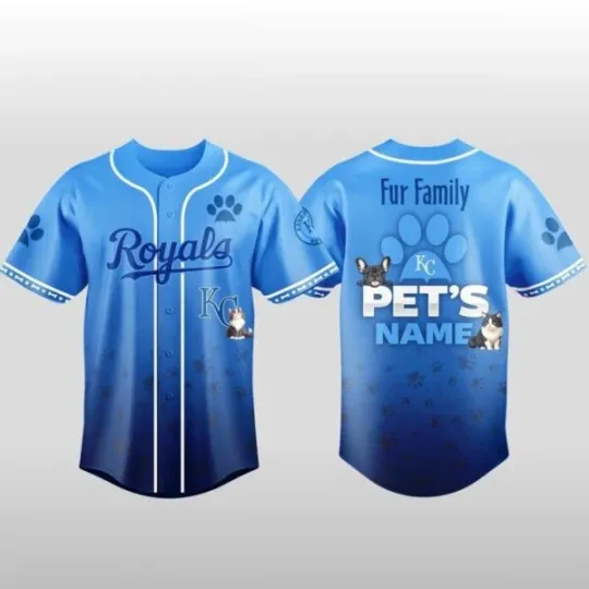 Discover 2026 Royals x Fur Family Pet Game Night Baseball Jersey