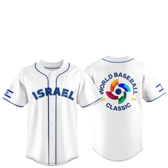 Israel Team 2026 World Baseball Classic Jersey Print For Fan Gear Multicolor