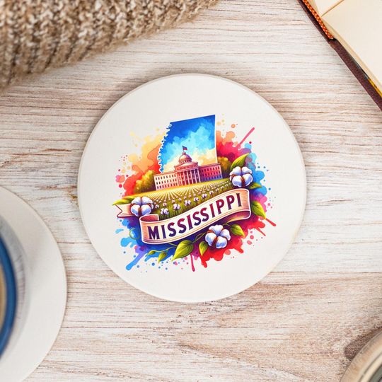 Mississippi State Coaster, MS Decor, Mississippi Keepsake, Mississippi Home, Housewarming Gift