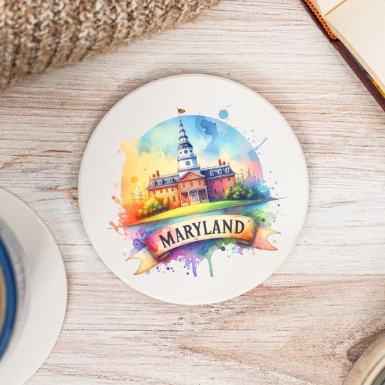 Maryland State Coasters, Maryland Decor, Maryland Keepsake, Maryland Home, Housewarming Gift