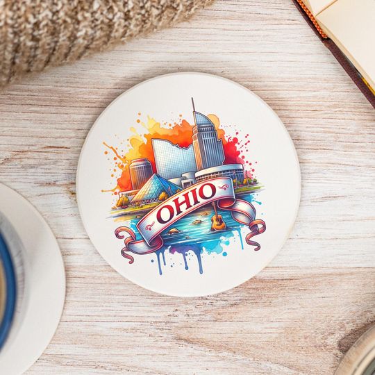 Ohio State Coasters, Ohio Decor, Ohio Keepsake, Ohio Home, Housewarming Gift