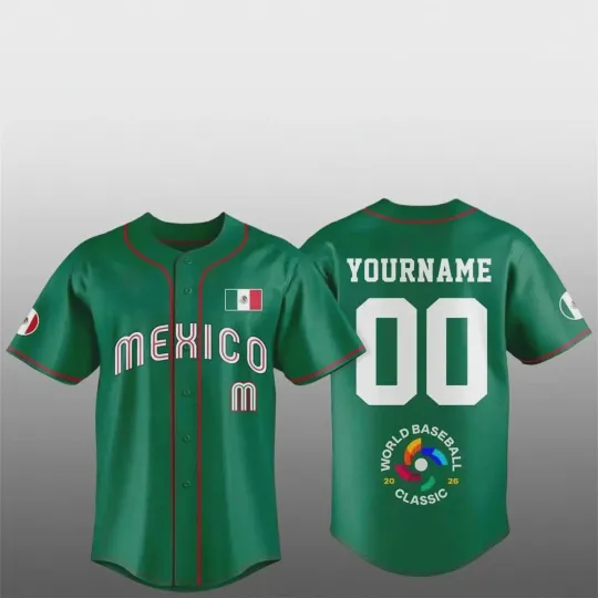 Discover Fan made Blue 2026 Baseball Classic Mexico Custom Jersey Print: Fan Gear