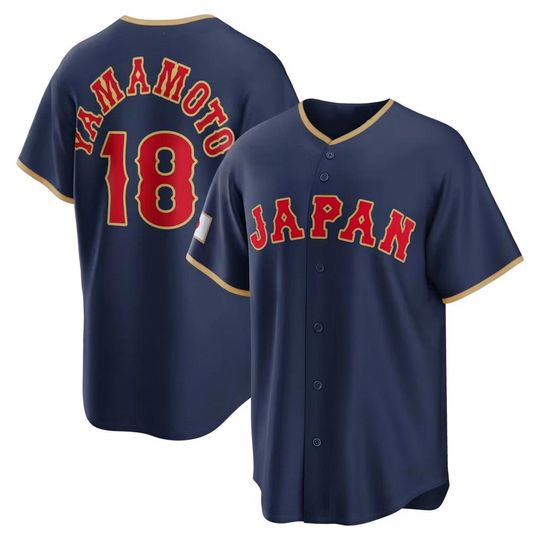 Discover Custom JerseyMen's/Youth Japan Navy Baseball Yoshinobu Yamamoto 2026 World Baseball Classic Jersey