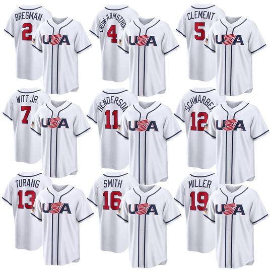 Discover Men's/Youth Custom Professional Team USA Baseball 2026 World Baseball Jersey White T-Shirt