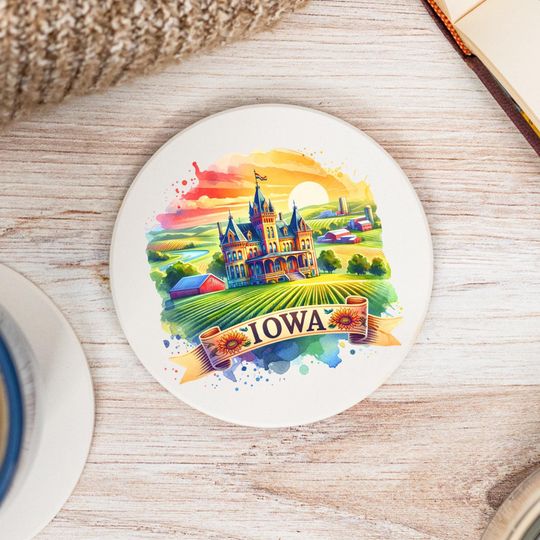 Iowa State Coasters, Iowa Decor, Iowa Keepsake, Iowa Home, Housewarming Gift