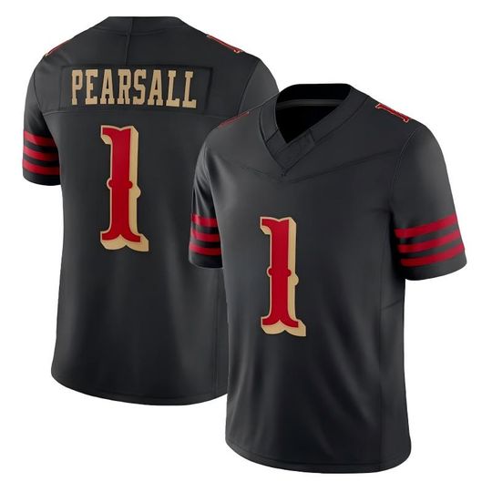 Discover Men's Ricky Pearsall #1 San Francisco Black Football Jersey Rivalries Game Limited Stitched Shirt