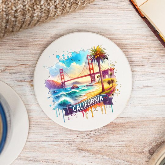 California State Coasters, CA Decor, California Keepsake, California Home, Housewarming Gift