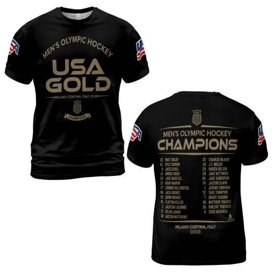 Discover Men's USA Olympic Hockey 2026 Gold Medal TShirt