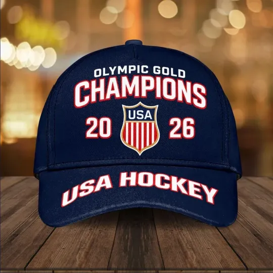 Discover Men's USA Hockey Olympic Gold Medals 2026 Classic Cap - Print Hat, One Size