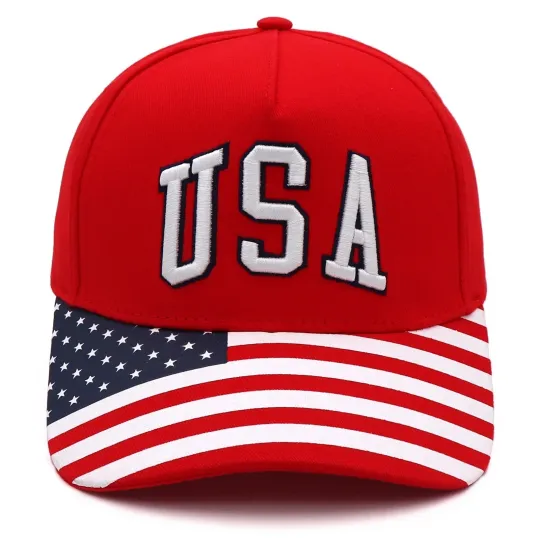 Discover Baseball Cap Trump USA 3D Embroidery Red  Printing of the American Snapback Hat