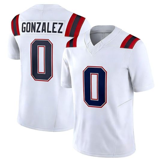 Discover Men's Christian Gonzalez #0 New England Fan Shirt Rivalries Collection Shirt White Football Jersey