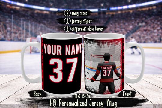 Personalized Carolina Football Fan Mug  Hurricanes Inspired Custom Name & Number Jersey Coffee Cup  Hurricanes Fan Gift Idea
