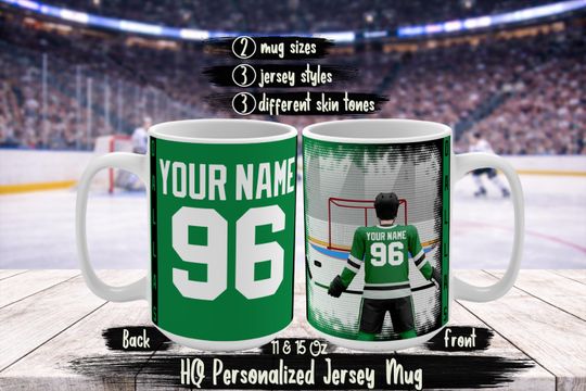 Discover Personalized Dallas Football Fan Mug  Stars Inspired Custom Name & Number Jersey Coffee Cup  Stars Fan Gift Idea