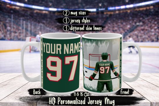 Discover Personalized Minnesota Football Fan Mug  Wild Inspired Custom Name & Number Jersey Coffee Cup  Wild Fan Gift Idea