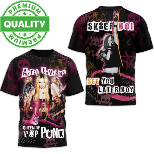Avril Lavigne Queen Of Pop Punk See You Later Boy 3D AOP Shirt