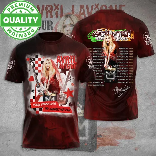 Avril Lavigne Tour The Greatest Hits Tour 3D AOP Shirt
