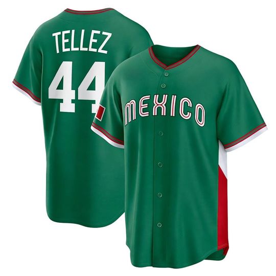 Discover Mexico Baseball Rowdy Tellez Jersey,Green 2026 World Baseball Classic Fan Name Number Shirt,Men Size,Custom Jersey